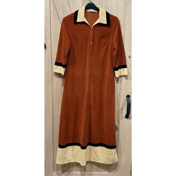 Vanity Fair Velour Robe House Coat With Zipper Brown - Picture 2 of 10
